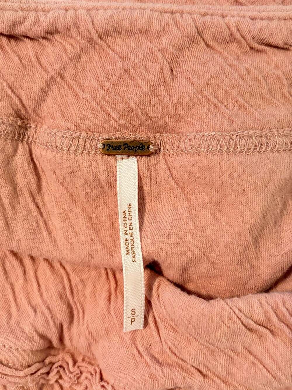 Free People Cotton Gauze Faux Wrap Small Midi Skirt Dusty Rose Boho Cottagecore - Picture 4 of 8